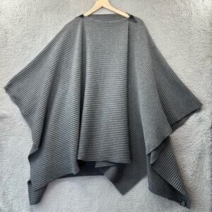 DESIGN HOUSE STOCKHOLM Gray Poncho Ablesson Pleece Sweater Minimalist Capsule